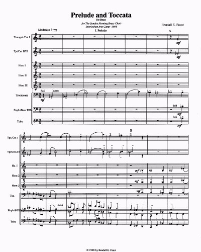 Prelude and Toccata for Brass Ensemble (1998)