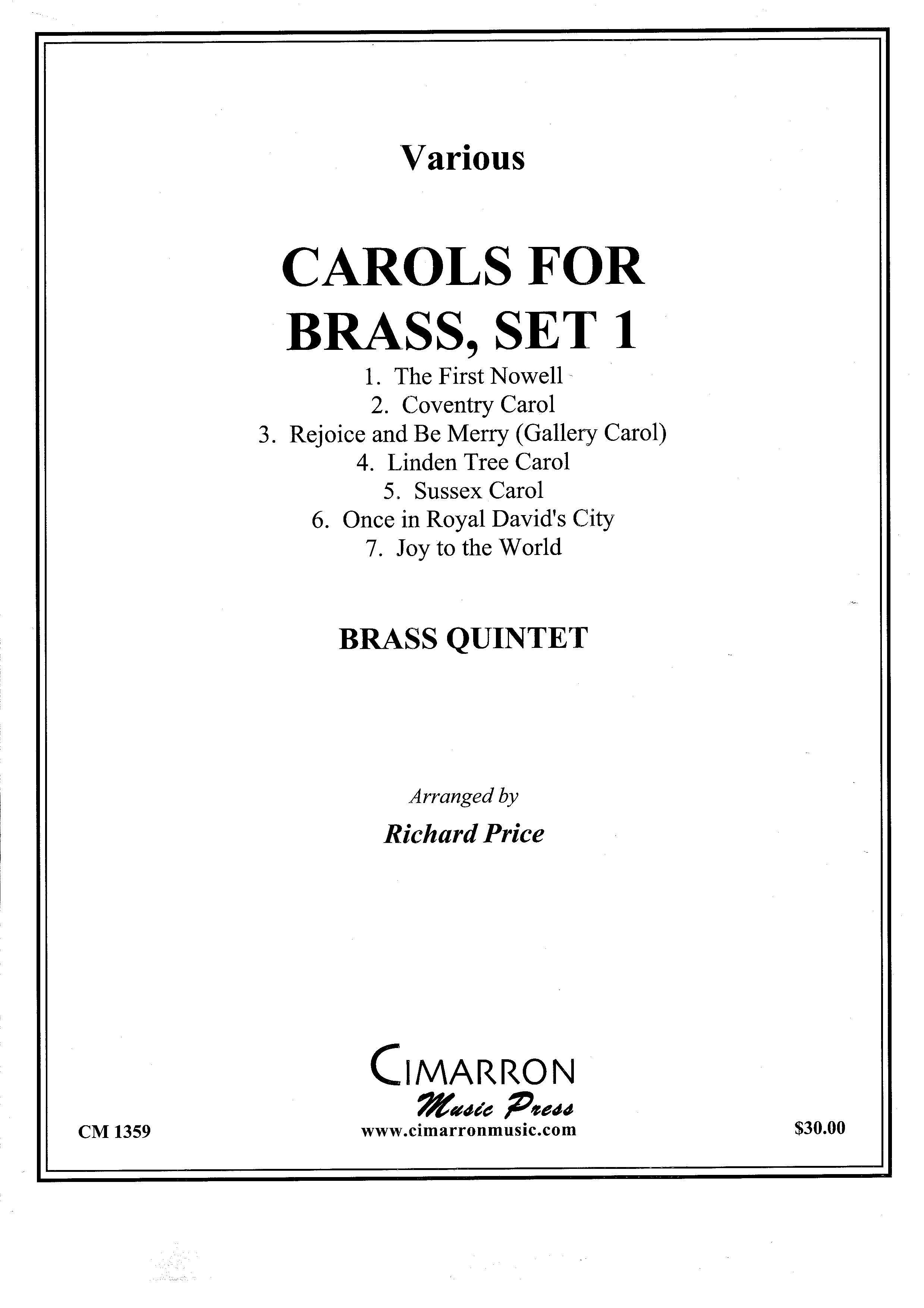 Carols for Brass, Set 1 arranged by Richard Price