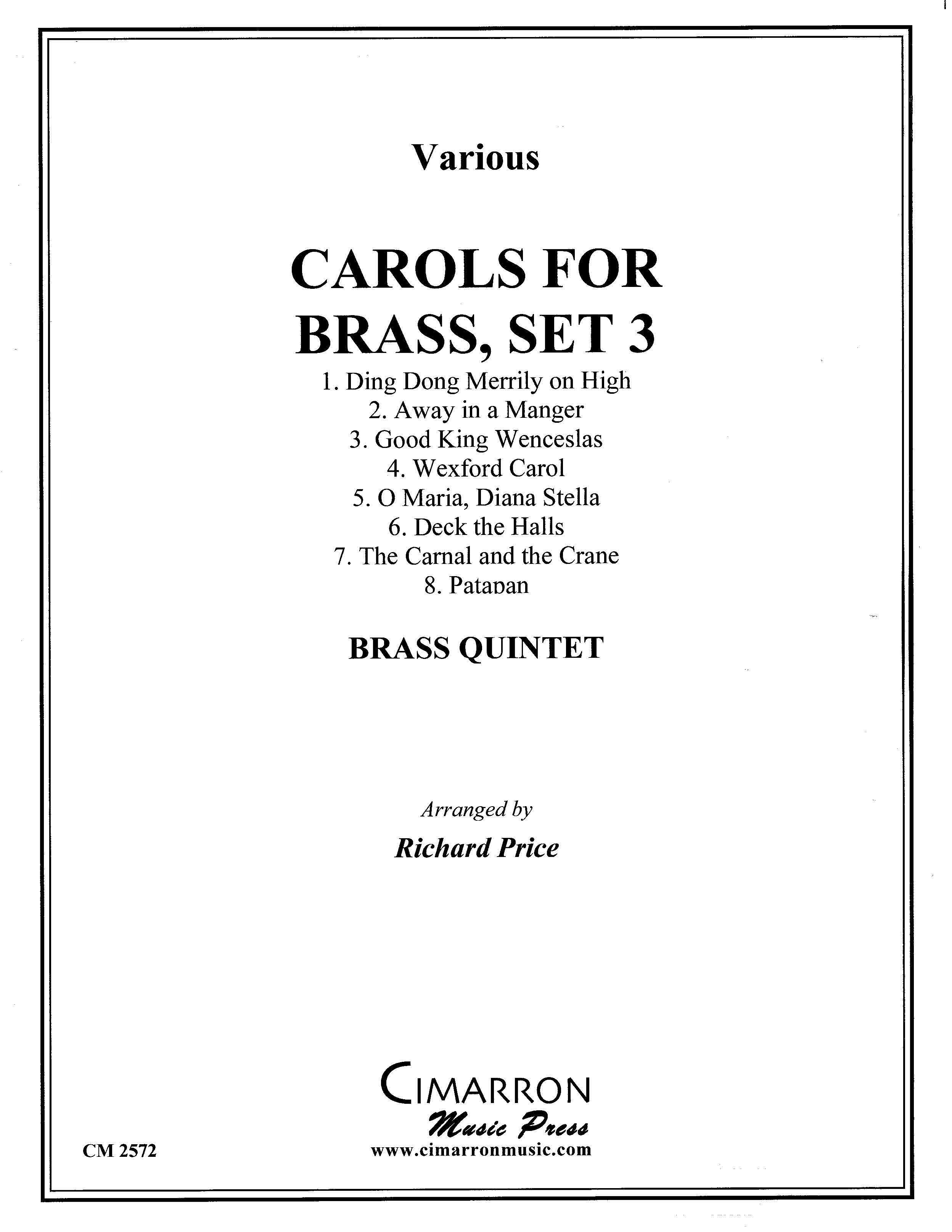 Carols for Brass, Set 3 arranged by Richard Price