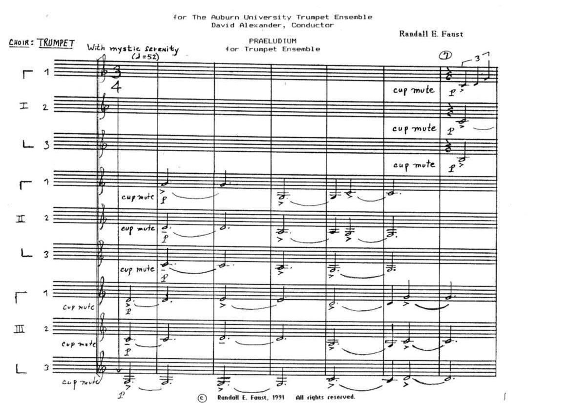 Praeludium for Trumpet Ensemble (1991) (Nine Trumpets)