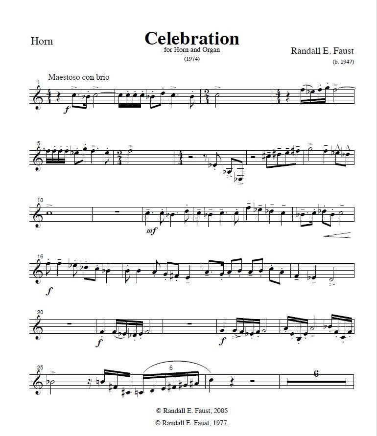 Celebration for Horn and Organ (1974)