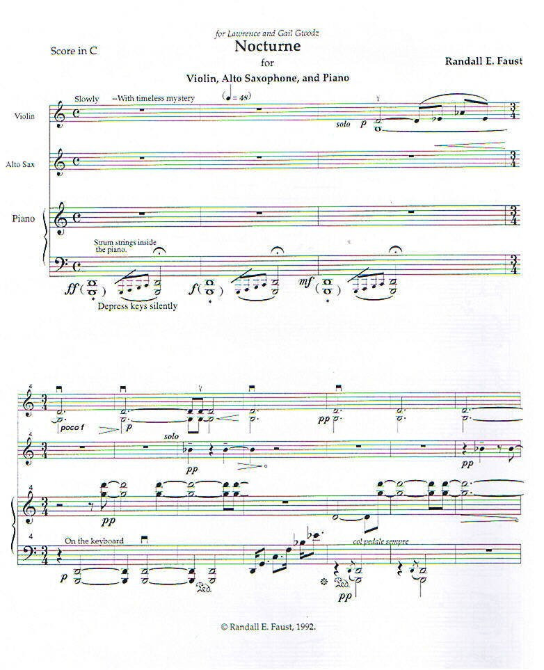 Nocturne for Violin, Alto Saxophone, and Piano (1992)