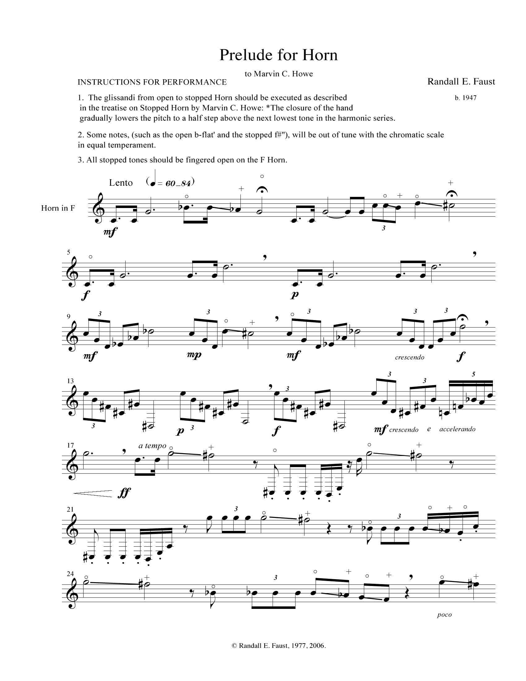 Prelude for Solo Horn