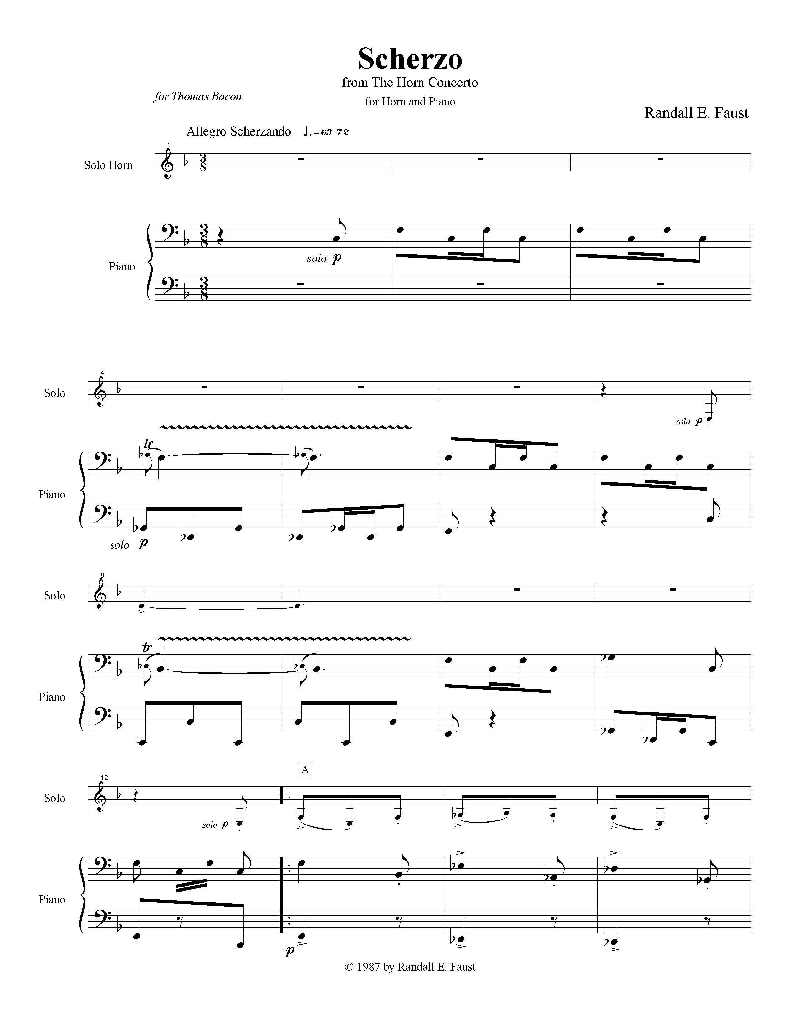 Scherzo from the Horn Concerto for Horn and Piano (1987/2006) 