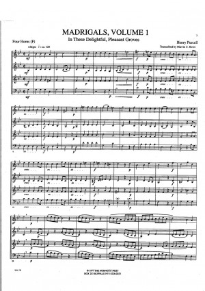 Madrigals, Vol. 1 Transcribed by Marvin C. Howe