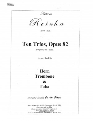 Ten Trios, Opus 82 for Horn, Trombone, and Tuba by Antonin Reicha