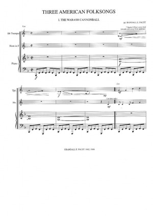 Three American Folksongs for Trumpet, Horn and Piano