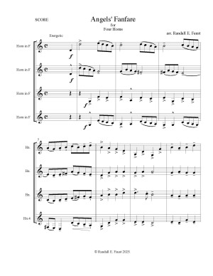 Angels’ Fanfare for Horn Quartet or Horn Choir by Randall E. Faust