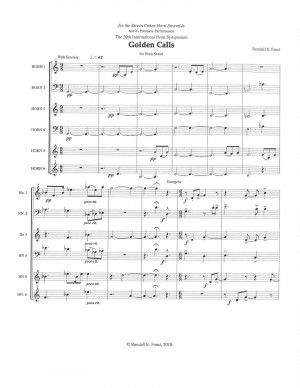 Golden Calls for Horn Sextet or Horn Choir (2014)