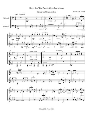 Horn Ruf für Zwei Alpenhornisten by Randall E. Faust (2022)