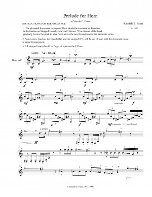 Prelude for Solo Horn