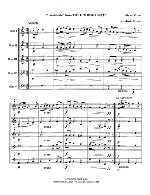 Sarabande from The Holberg Suite for Five Horns