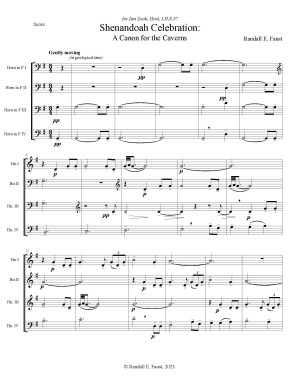 Shenandoah Celebration A Canon for the Caverns for Horn Quartet or Horn Choir by Randall E. Faust (2025) 